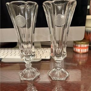 Fostoria Coin Clear Glass Bud Vases